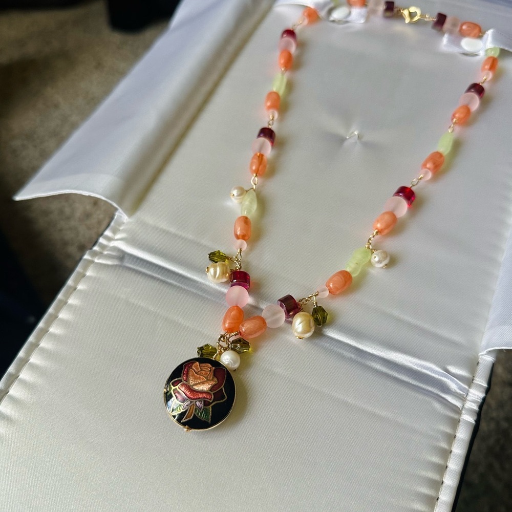 Handmade antique bead necklace.